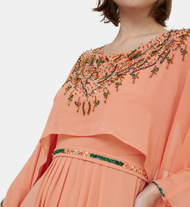 فستان ماكسي بكاب علوي بأحجار الراين