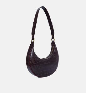 Carly Croc Leather Saddle Bag
