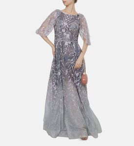 Glitter Embellished Tulle Gown