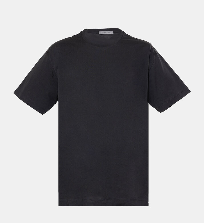 تيشيرت قطن بياقة عادية مستديرة