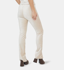 بنطال قطن مخملي بخصر عالي