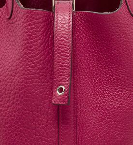 Leather Minimalist Top Handle Bucket Tote Bag Preowned