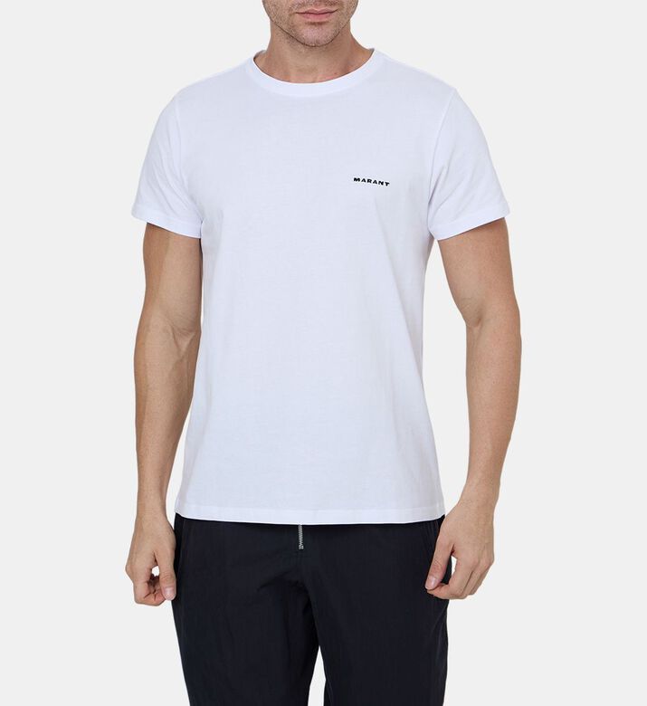 تيشيرت زافره قطن بشعار على الصدر