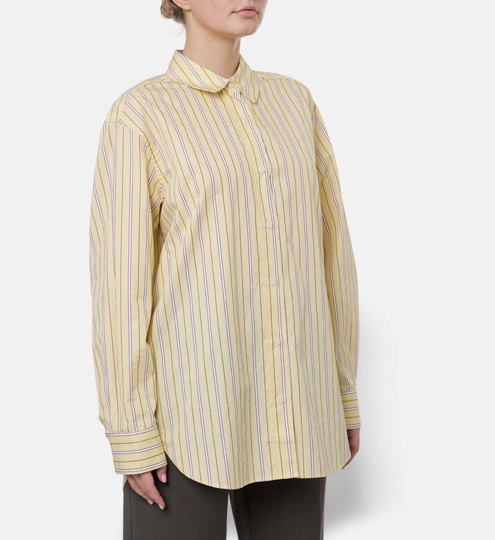 Samsoe Striped Oversized Shirt, Model View