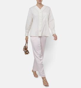 Jil Sander Collarless V-neck Utility Shirt, Model View