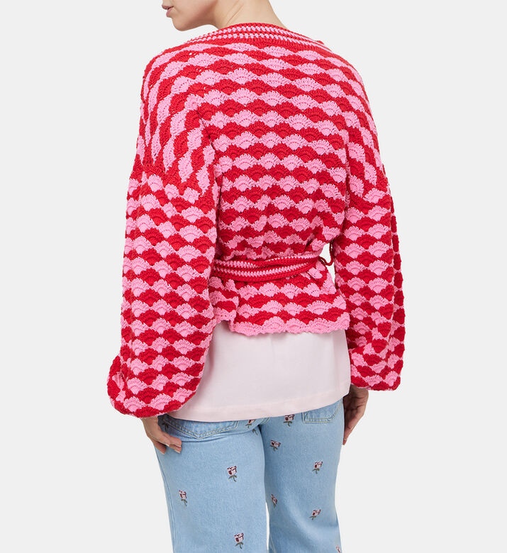 كارديغان كروشيه بغرزة المروحة