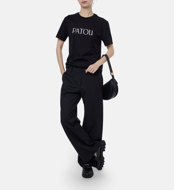 Patou Logo-print Crewneck T-shirt, Model View