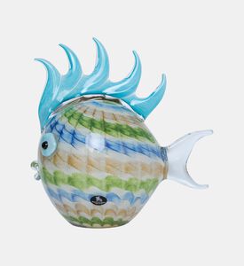 منحوتة كريستالية بشكل سمكة منتفخة وأمراء صغار