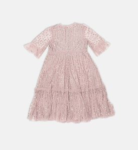 Raindrop Sequin Flared Dress