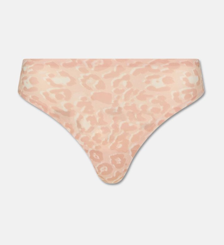Chantelle Leopard-print High-leg Thong, Beige, Packshot View