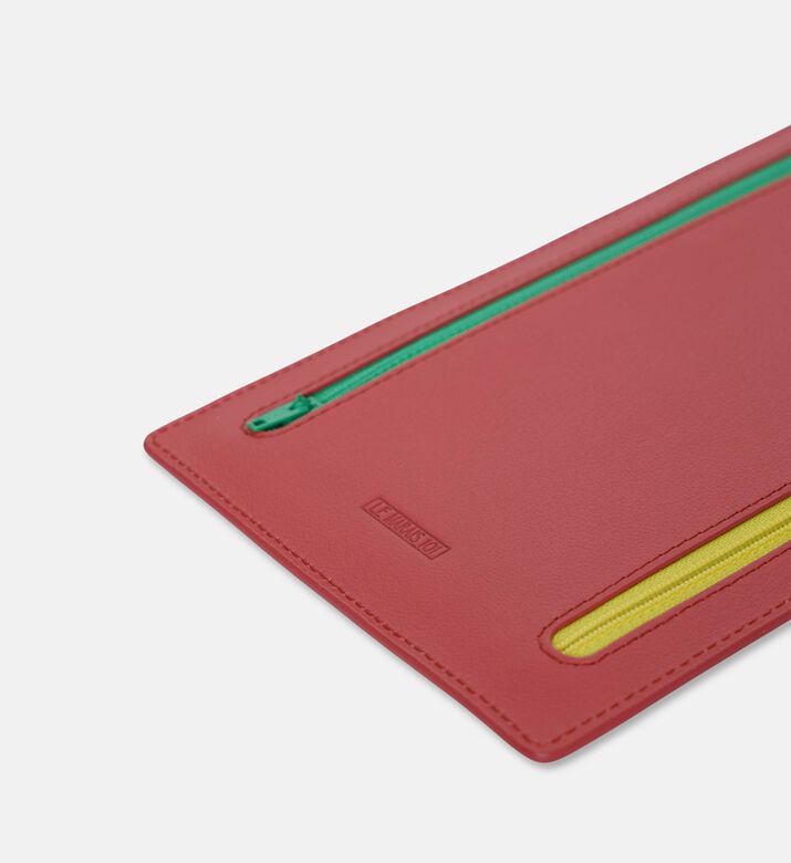 Le Marais 101 Contrasting Zippers Rectangular Organizer, Red, Packshot View