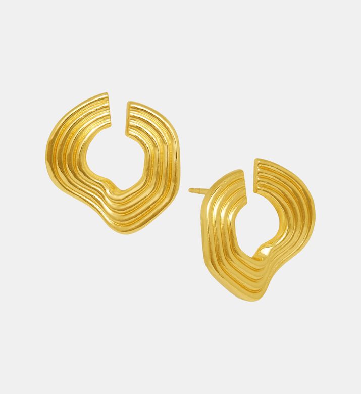 Ottoman Hands Wave Design Stud Earrings, Packshot View