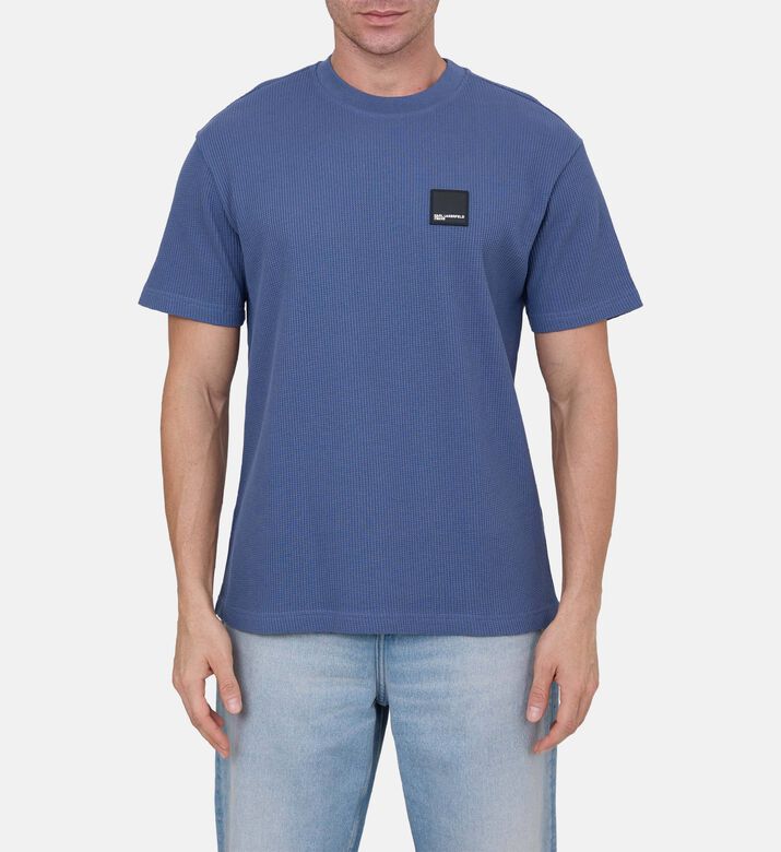 Waffle-knit Logo-patch T-shirt