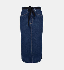 تنورة ميدي دنيم بخمسة جيوب