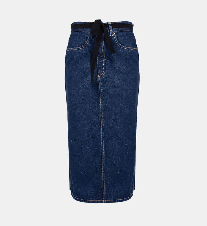 تنورة ميدي دنيم بخمسة جيوب