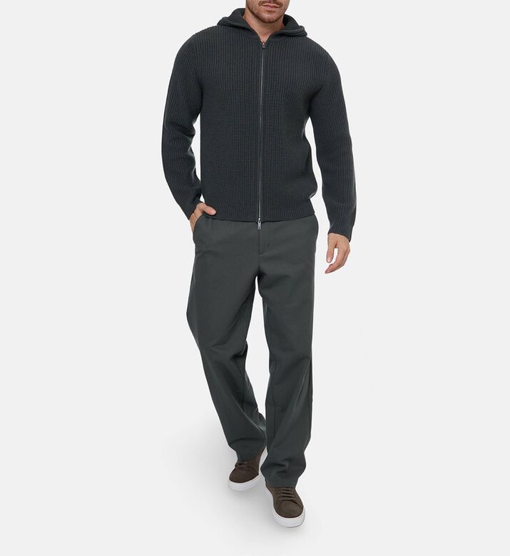 Samsoe Saisak Zip Fastening Long-sleeve Hoodie, Model View