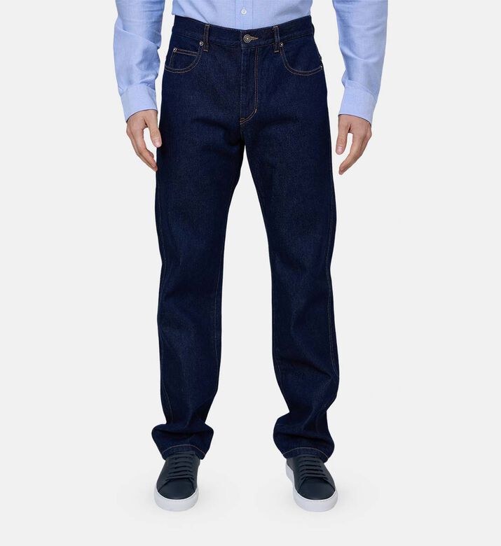 Washed-finish Wide-leg Denim Pants