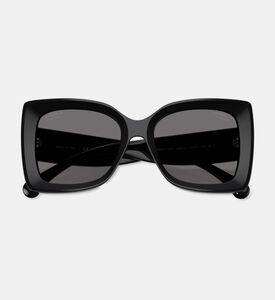 Chanel Acetate Square-shaped Sunglasses, Black, Packshot View