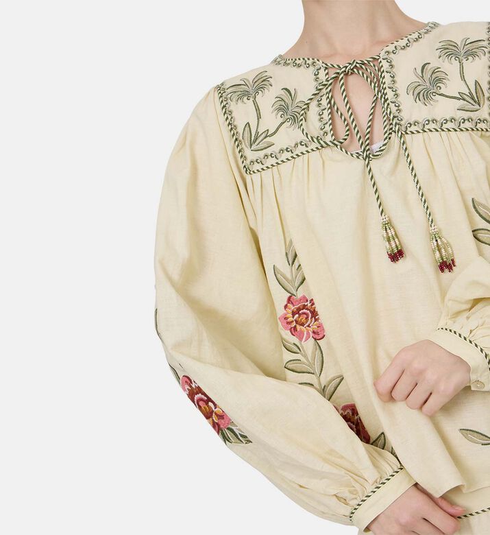 Vintage Boho Floral Blouse