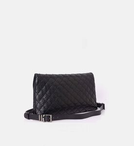 The Kooples Heritage Medium Leather Pouch, Black, Packshot View