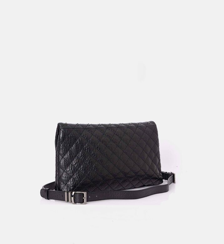 The Kooples Heritage Medium Leather Pouch, Black, Packshot View