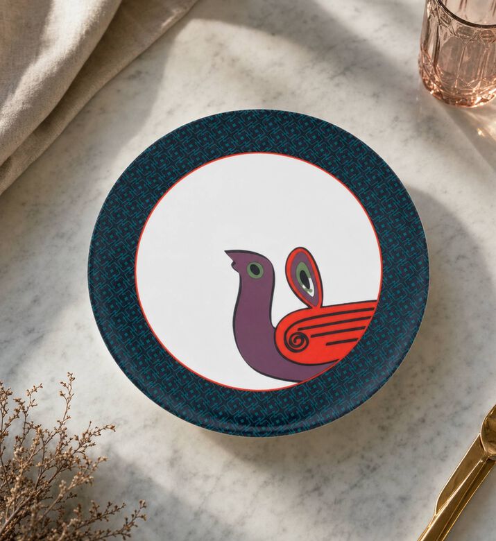 Images D'Orient Birds Of Paradise Porcelain Plate, Bird, 26.7-cm, Model View