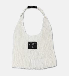 Plan C Open-knit Top Handle Bag, White, Packshot View