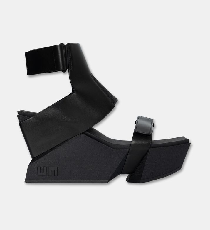 UN United Nude Cow Leather High-wedge Heel Sandals, Black, Eu-41, Packshot View