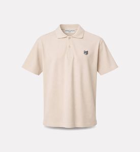 Maison Kitsune Contrast Embroidered Patch Polo Shirt, Off-white, L, Packshot View