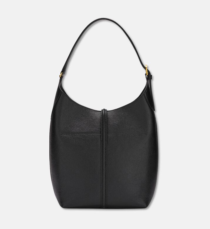 Demellier Grain Leather Hobo Bag, Black, Packshot View