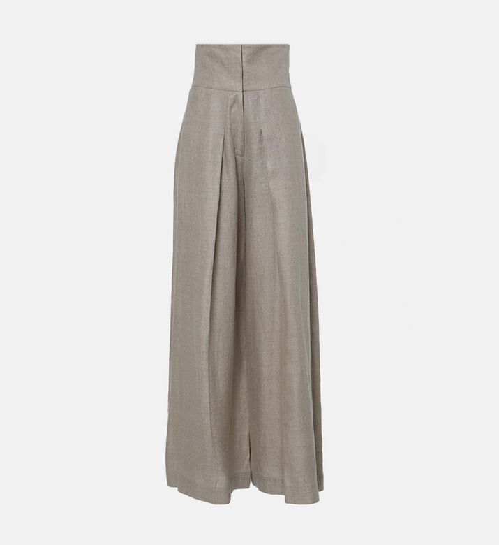 Savanna Lou Pleated High Waisted Hemp Trousers, Packshot View