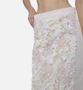 Plan C Floral Sequin Appliqu&eacute; Pencil Skirt, Model View