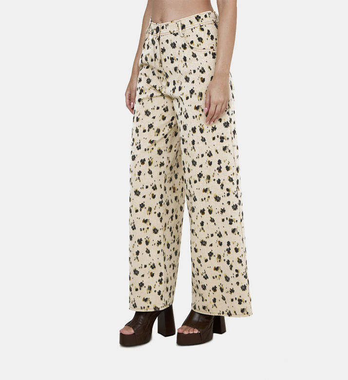 بنطال لي فلور دنيم قطن معاد تدويره بـ 5 جيوب