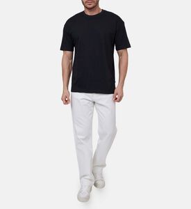 تيشيرت قطن بقصة عادية وأكمام قصيرة