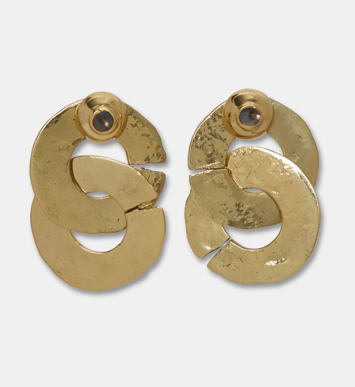 Patou Clip Embossed Logo Earrings, Packshot View