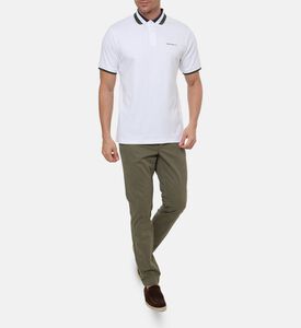 Hackett London Button Placket Short-sleeve Polo Shirt, White, L, Model View