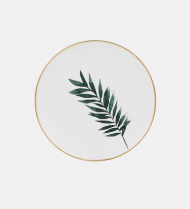 Leaf Gold-rimmed Dessert Plate