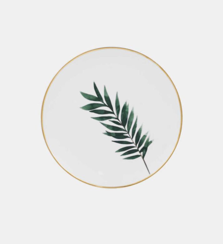 Leaf Gold-rimmed Dessert Plate