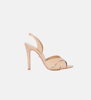 Leather Slingback Open-toe Sandals