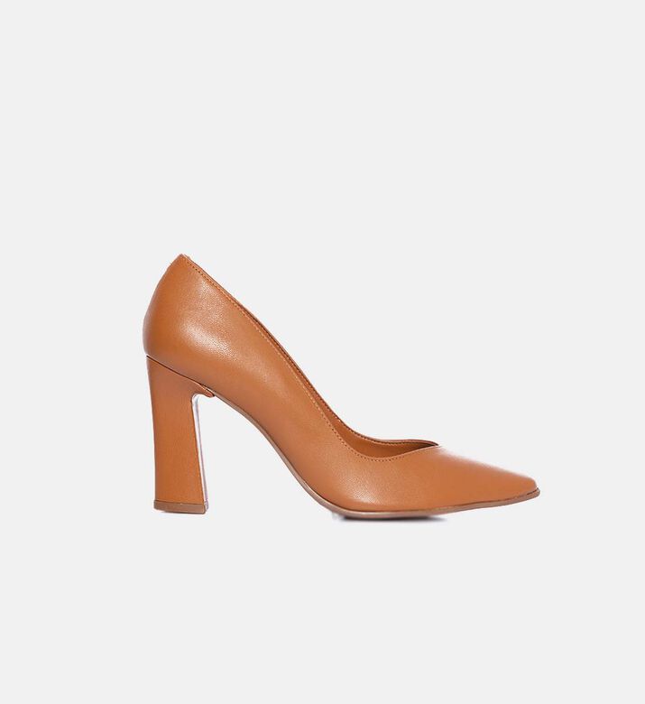 Leather Pointed Toe Pumps