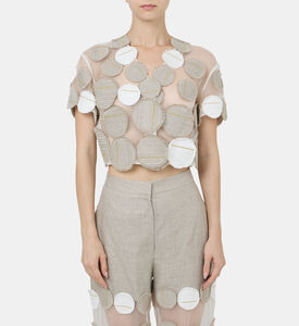 Sofia Silk Hemp Logo Appliqué Cropped Jacket