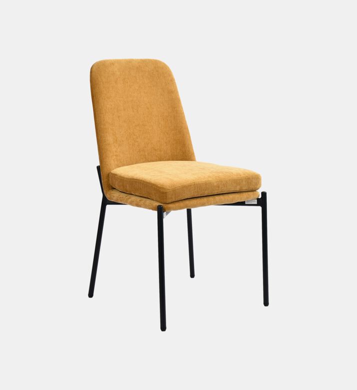 Home Deco and More Sky Plywood Steel Dining Chair, Mustard, Packshot View
