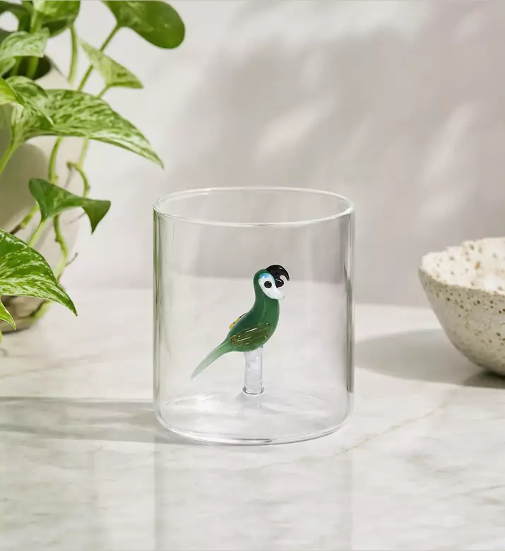 Wd Lifestyle Parrot Borosilicate Glass Tumbler, Model View
