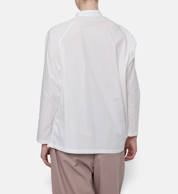 Dawei Asymmetric Button Closure Shirt, White, 40, Model View