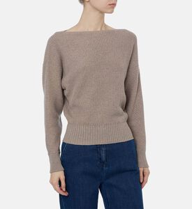 Luisa Spagnoli Caiman Knit Crewneck Long-sleeve Sweater, Model View