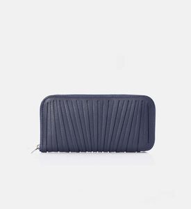 Camille Fournet Pleated Calf Leather Wallet, Indigo, Packshot View