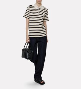 Jil Sander Jil Sander Striped Quarter-zip Polo, Model View