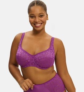 Floral French Lace Plunging Half Cup Bra