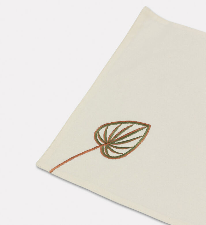Home Deco and More Leaf Embroidered Table Mat, Packshot View