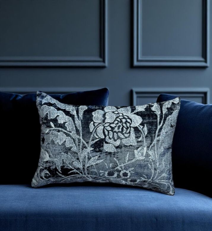 Tohfa Luxe Luxe Charcoal Flower Decorative Cushion, Packshot View